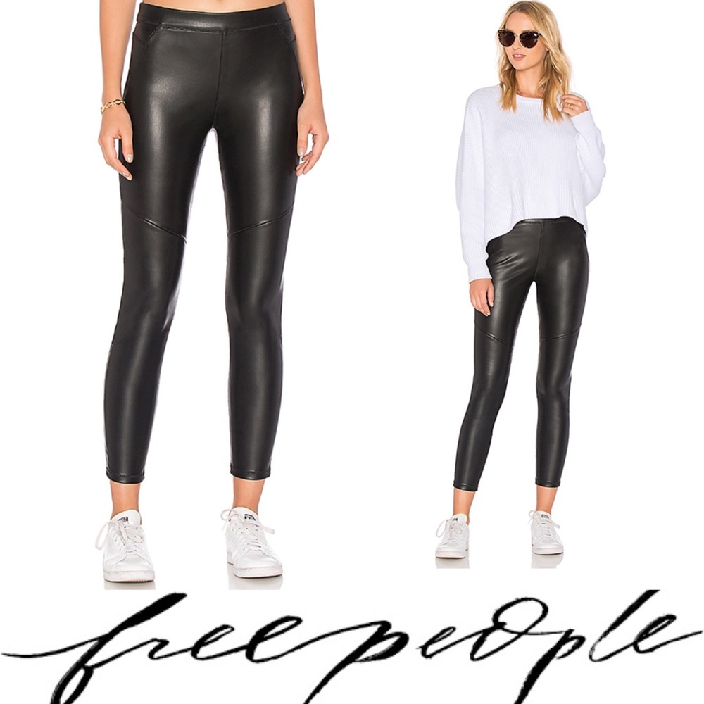 Free People | vegan leather legging in black